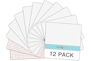 HTVRONT White Permanent Vinyl, 12 Pack Glossy White Vinyl for Cutting Machine - 10 Permanent Sheets 12" x 12"& 2 Transfer Tape Sheets for Party Decoration, Sticker, Craft Cutter, Car Decal (Glossy)