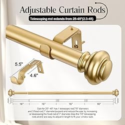 SIMEWIN Heavy Duty Curtain Rods for Windows 28 to