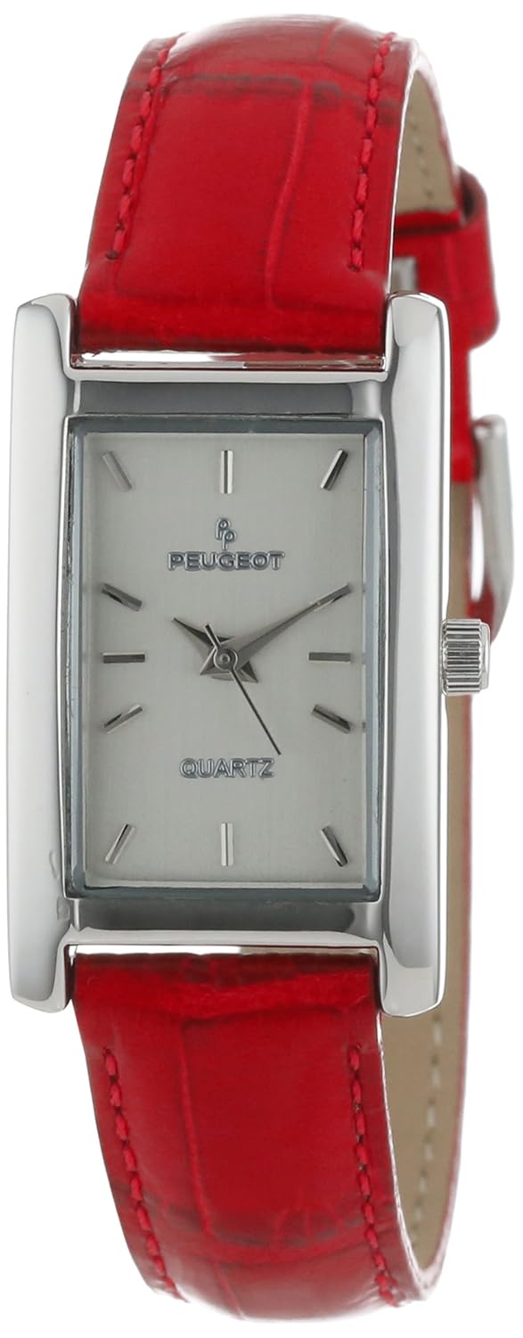 Amazon.com: Peugeot Women's 3008RD Rectangular Watch with Leather Band:  Watches