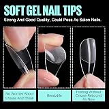 TOMICCA 240Pcs Medium Square Gel Nail Tips 12 Size Half Matte Full Cover view 3