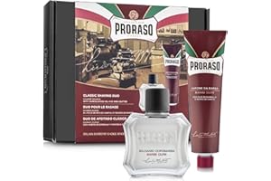 Proraso Classic Shaving Duo Kit, Nourishing for Coarse Beard Formula with Shaving Cream Tube and After Shave Balm