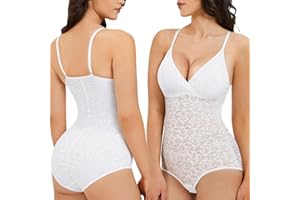 Lace shapewear for Women Lightweight Bodysuit Tummy Control Faja Body Shaper Breathable V-Neck Backless Camisole