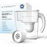 Clearly Filtered Water Pitcher with Filter + Additional Replacement Filter