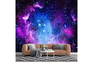 LILOKKO Custom 3d Galaxy Peel and Stick Wallpaper Stars Ceiling Galaxy Wall Murals Bedroom Starry Night Wallpaper