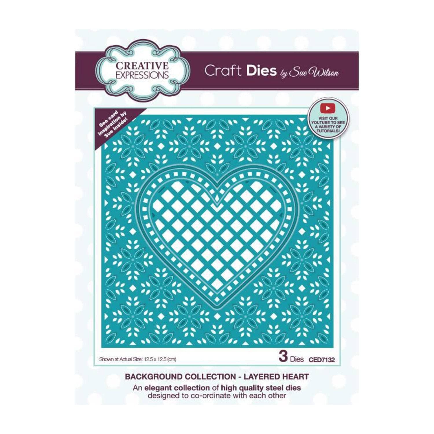 Sue Wilson - Background Collection - Layered Heart - Craft Die