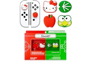 Hamee Hello Kitty and Friends Thumb Grips Compatible with Nintendo Switch OLED/Switch Lite, Character Analog Soft Anti-Slip Silicone Joystick Grip Cover Caps – Hello Kitty and Keroppi