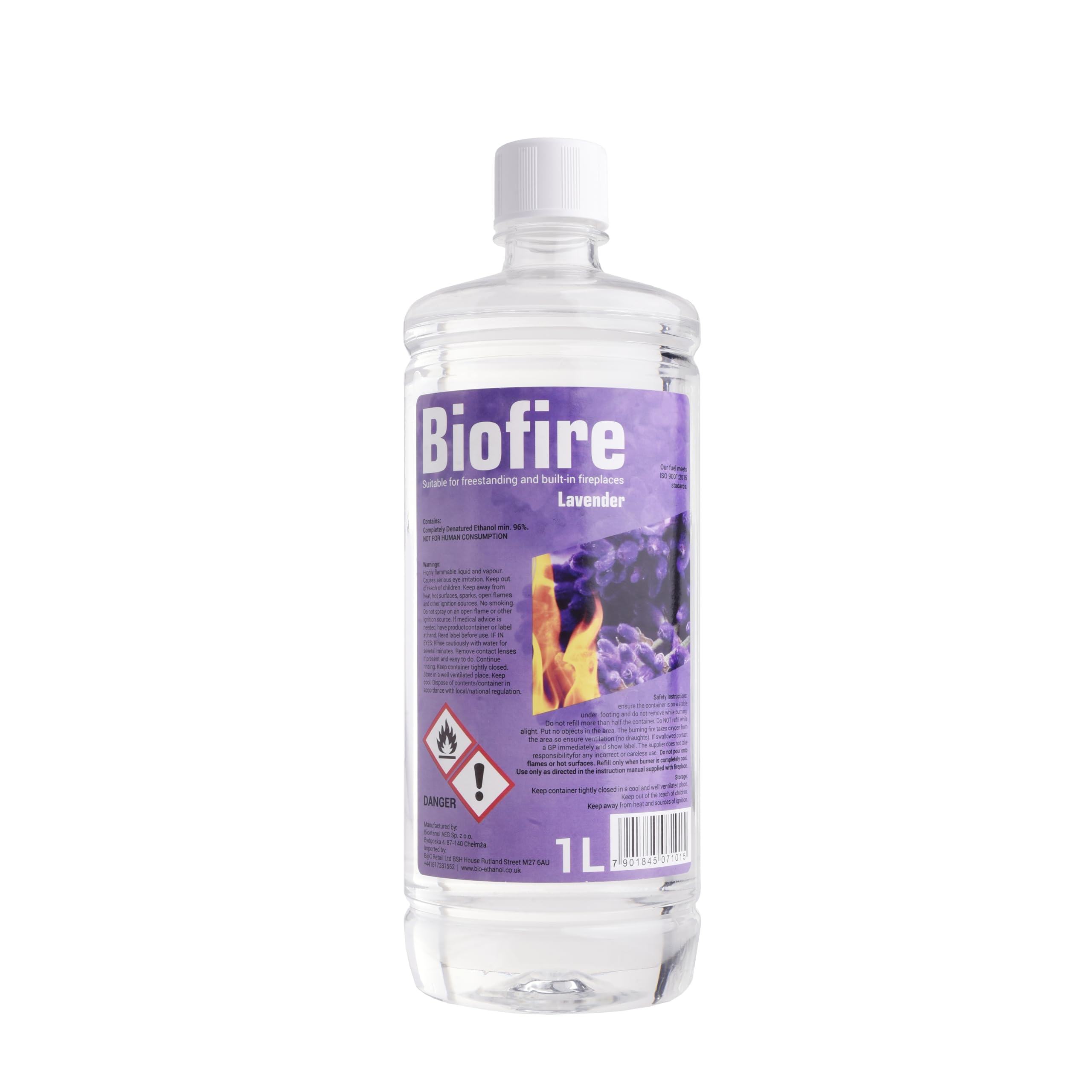 Bioethanol Scented liquid Fuel Eco Line Premium Grade Quality, Clean Burn 1L Containers (Lavender, 1L)