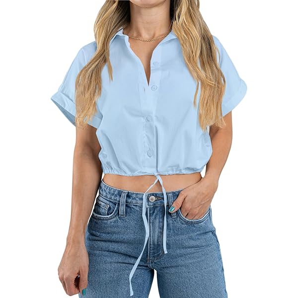 Jean Jacket Women Flygo Women's Roll Up 3/4 Sleeve Tie Knot