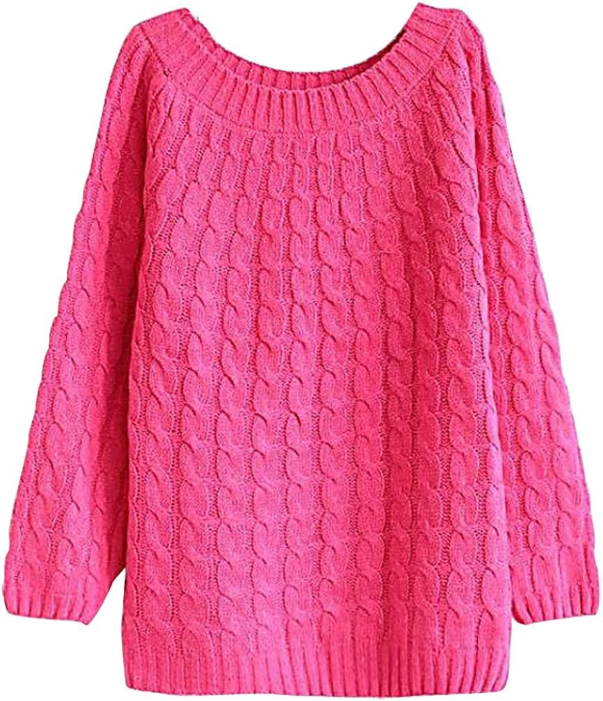 Women's Stylish Sweater Monocolor Pullover S21, Rose Amazon.ca