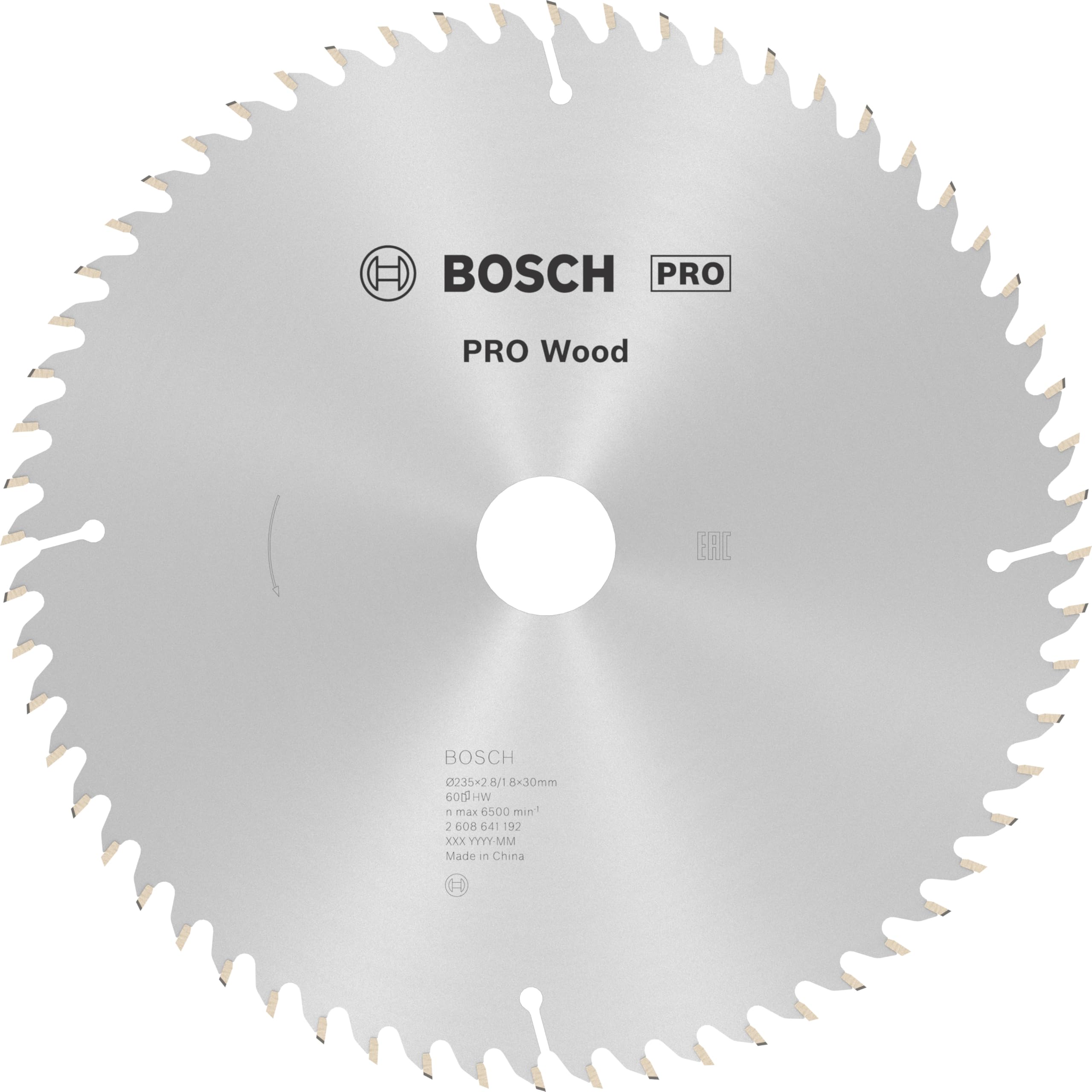 Bosch 1x PRO Wood Circular Saw Blade for Corded Hand-Held Circular Saws (for Softwood, Hardwood, Ø mm, Professional Accessory Hand-Held Circular Saw)