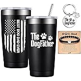 BIRGILT Dog Dad Gifts for Men - Best Dog Dad Gifts for Christmas, Fathers Day, Birthday - Best Gift for Dogs Lovers Men - 20oz Dogfather Tumbler Cup