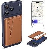 TopMade for Magsafe Wallet, Works with Apple Find My, Magnetic Wallet for iPhone 17/16/15/14/13/12 Series, Leather Trifold Magnetic Card Holder with Tracker, 7 Cards Holder, RFID Blocking, Brown