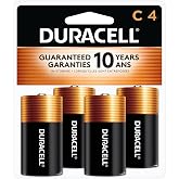 Battery Alkaline C PK4 | 7 Ah capacity, manganese dioxide chemistry, not rechargeable, 8000 battery capacity, carded packaging, made in USA