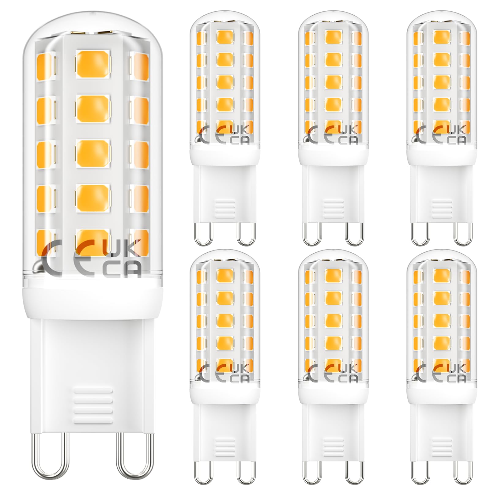 DiCUNO G9 LED Bulb Dimmable Warm White 2700K, 30W Halogen Equivalent, 2.6W, 260LM, Energy Saving G9 LED Light Bulbs for Chandelier, Ceiling Lights, 6 Pcs