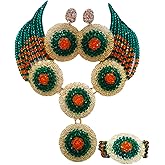 aczuv African Beads Jewelry Set Nigerian Wedding Necklace and Earrings for Women