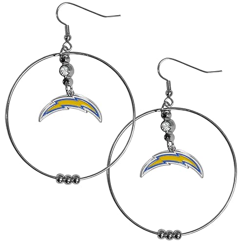 NFL Siskiyou Sports Womens Los Angeles Chargers 2 Inch Hoop Earrings One Size Team Color