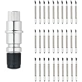 CB09 CB09U Blade Holder Base Compatible with Graphtec ， with 30 Pcs Cutting Blades (30/45/60 Degree) Holder Base for Silhouette Cameo 1 2 3/Portrait/Curio/Graphtec 6000/CE 5000-60 Plotter
