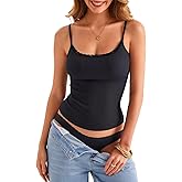 EasyGala Womens Lace Camisole Tops Square Neck Ribbed Tank Tops Adjustable Spaghetti Straps Sleeveless Summer Shirt 2026