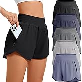 CE' CERDR Women's Athletic Workout Short High Waisted Elastic Running Shorts with Pockets for Gym Casual