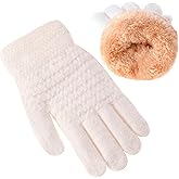 Winter Gloves for Boys Girls - Kids Warm Knit Thermal Cable Knitted Gloves Wool Fleece Lined Mittens for Cold Weather