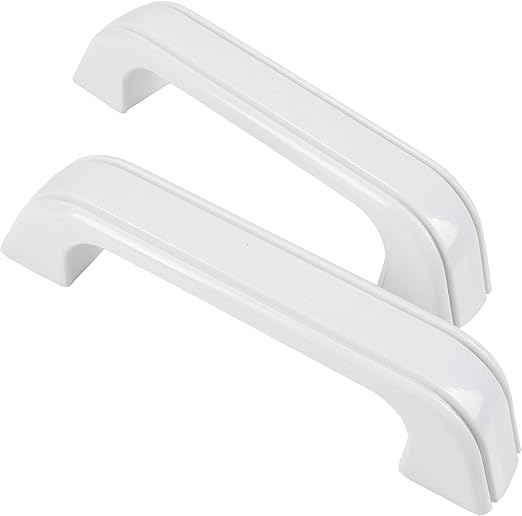 2X White Plastic D Shape Pull Handles 120mm Door Cupboard