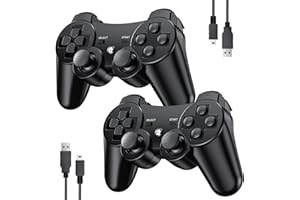 Controller for PS3, 2 Pack Controller for PS3 Wireless with Dual Shock, Gyro Axis, Upgraded Gaming Controller PS3 Gamepad Joy
