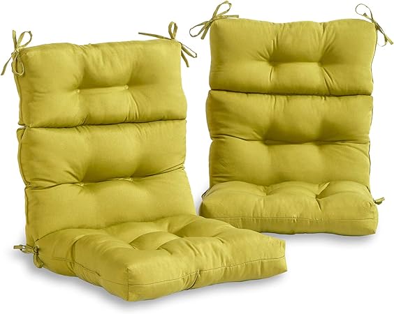 Amazon Com South Pine Porch Am6809s2 Kiwi Solid Kiwi Green Outdoor High Back Chair Cushion Set Of 2 Garden Outdoor