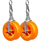 Jonard Tools CP-475 Cable Pulley Set (2-Pack) for Low Voltage Electrical, Network, &amp; COAX Cables - Smooth Cable Installation, Swivel Snap Hooks, and Anti-Friction Bearings - Holds up to 20 CAT5 &amp; 6