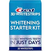 Crest 3D Whitestrips Whitening Starter Kit – Teeth Whitening Kit, 10 Treatments, Each with 1 Upper/1Lower, 20 Strips – Crest