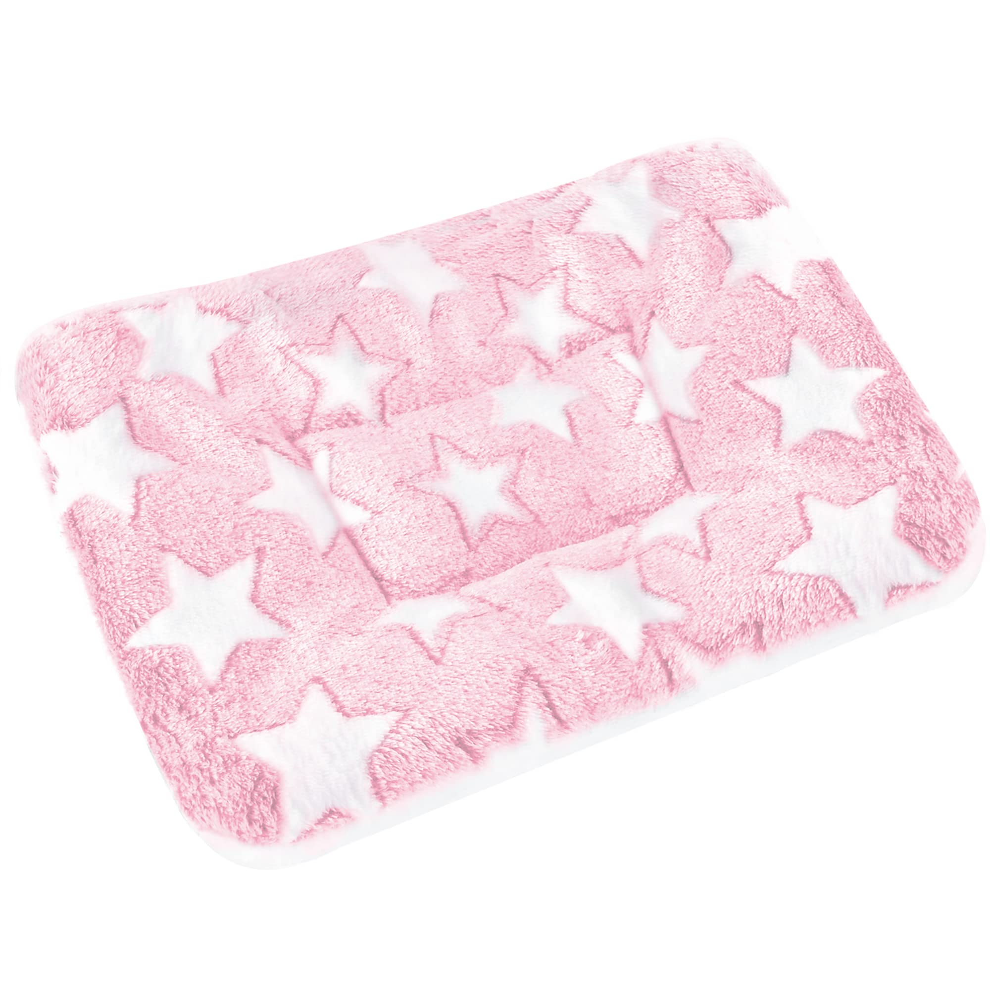 Photo 1 of catadog Small Animal Bed Mat, Soft & Warm, Suitable for Guinea Pig, Hamster, Rabbit, Rat and Bearded Dragon (X-Large(13.3''x9.4''), Star Pink)