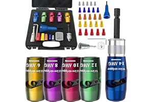 HUIMPET Wire Stripper Tool for AWG, 14-12-10-8-6 Gauge Wire Twister Tool for Drill, Electric Wire Stripper Stripping Twisting Tool, Cable Quick Stripping and 25PCS Cable Wire Connectors Nuts Electrician Tool