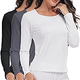 ZUTY 3 Pack Long Sleeve Thermal Shirts for Women Tops Long Johns Lightweight Winter Clothes Warm Base Layer