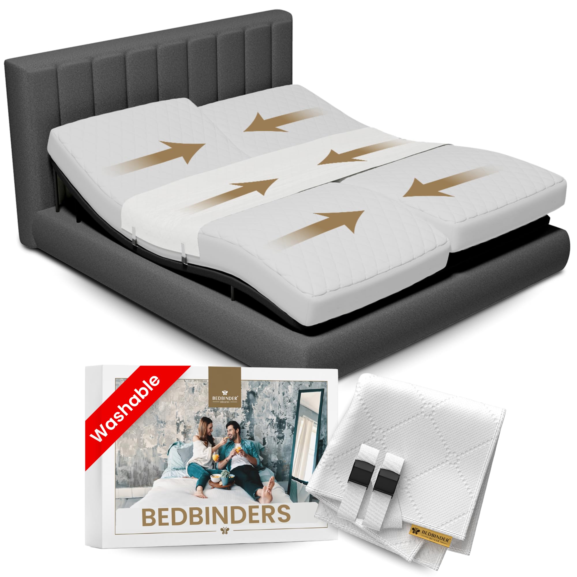Photo 1 of Split King Gap Filler for Adjustable Bed – Mattress Slide Stopper | Prevent Sliding with Anti-Slip Bed Bridge Connector | Keep Mattress from Sliding – Twin XL Gap Solution | Bedbinder DeLuxe®