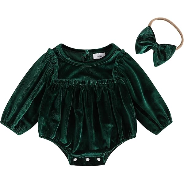 Amazon.com: Karuedoo Toddler Baby Girl Velvet Ruffle Long Sleeve Dress  Christmas Birthday Party Wedding Dresses Fall Winter Clothes (A-Green, 9-12  Months): Clothing, Shoes & Jewelry