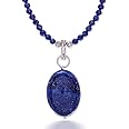 NOVICA Artisan Handcrafted Lapis Lazuli Pendant Necklace | Handmade Crystal Pendant Necklace | Adjustable .925 Sterling Silver Necklace | Artisan Necklace Pendant | Blue Lady Themed Necklace Thailand