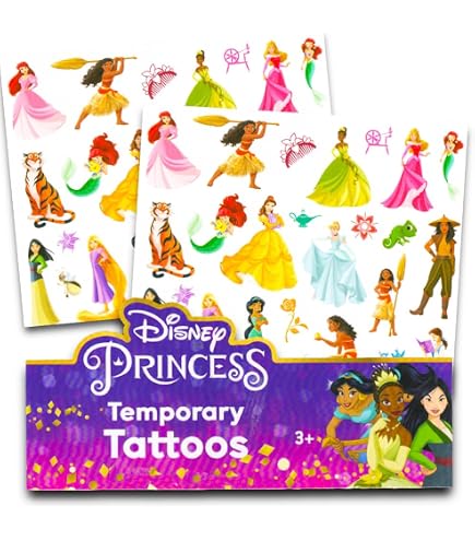 Disney bundle princess tattoo Amazon.com: Disney Princess Tattoos Party Favors Bundle ~ 72  main image 3