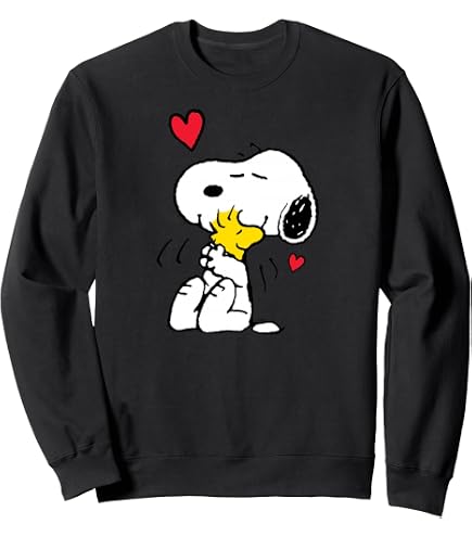 Amazon.com: Snoopy & Woodstock Riding Bike Sweatshirt : Clothing
