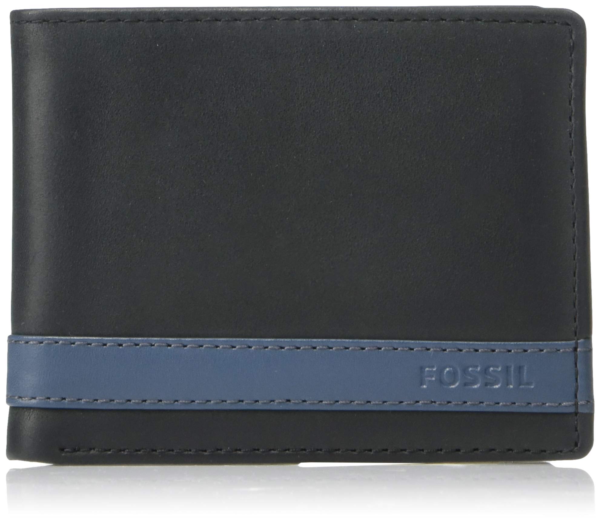 Fossil Mens Leather Bifold Wallet IUCN Water
