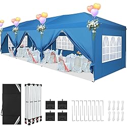 TOOLUCK Canopy 10x30 Pop Up Canopy Tent with 8