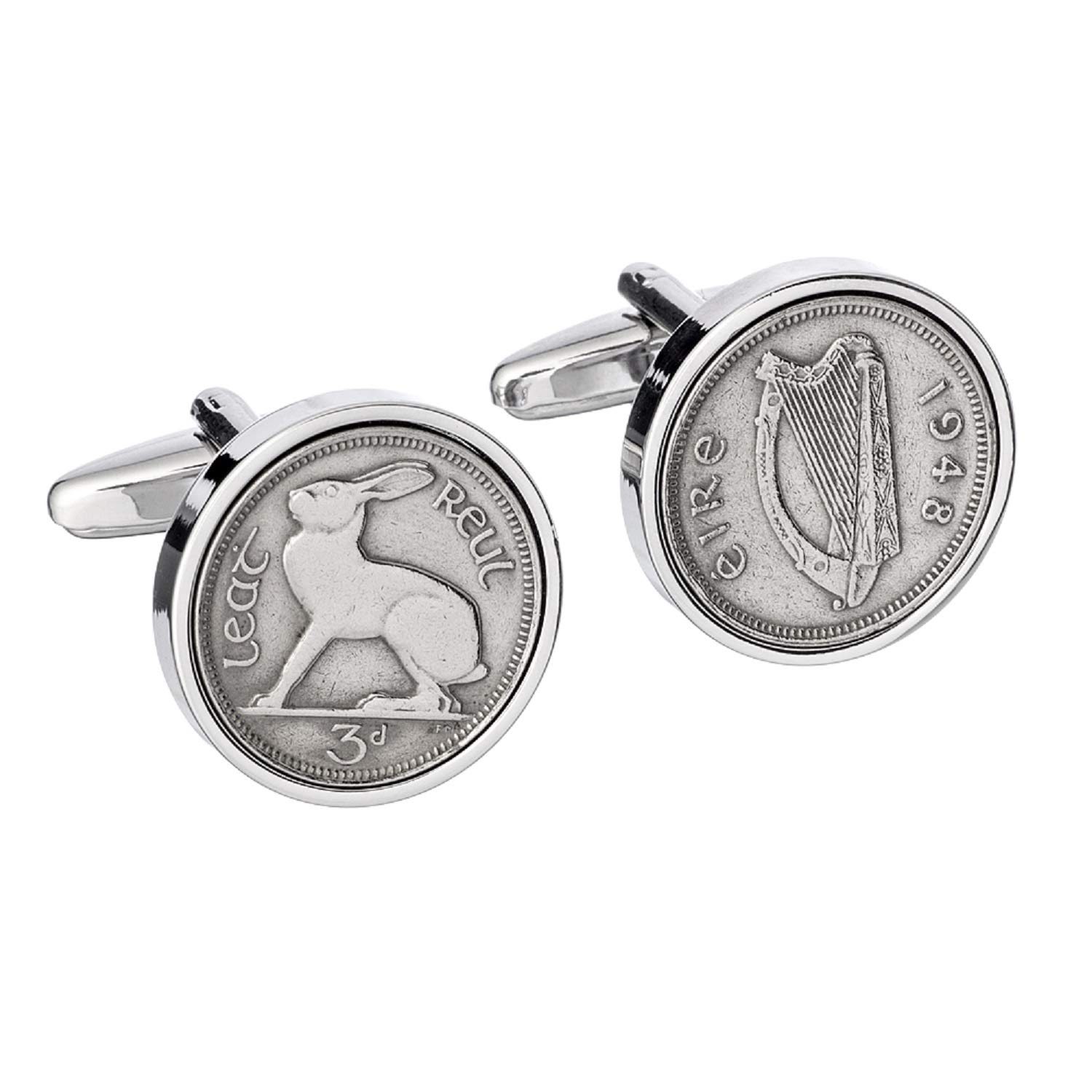 Birthday Cufflinks - 1948 Birthday - 1948 Irish Coin Cufflinks