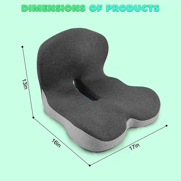 OUYEZY BUTTOCKS CUSHION FOR OFFICE CHAIR MEMORY FOAM SEAT PAD FOR BUTT SUPPORT TAILBONE RELIEF ERGONOMIC CHAIR CUSHION FOR HOME CAR TRAVEL OR WORK (CLASSIC BLACK)