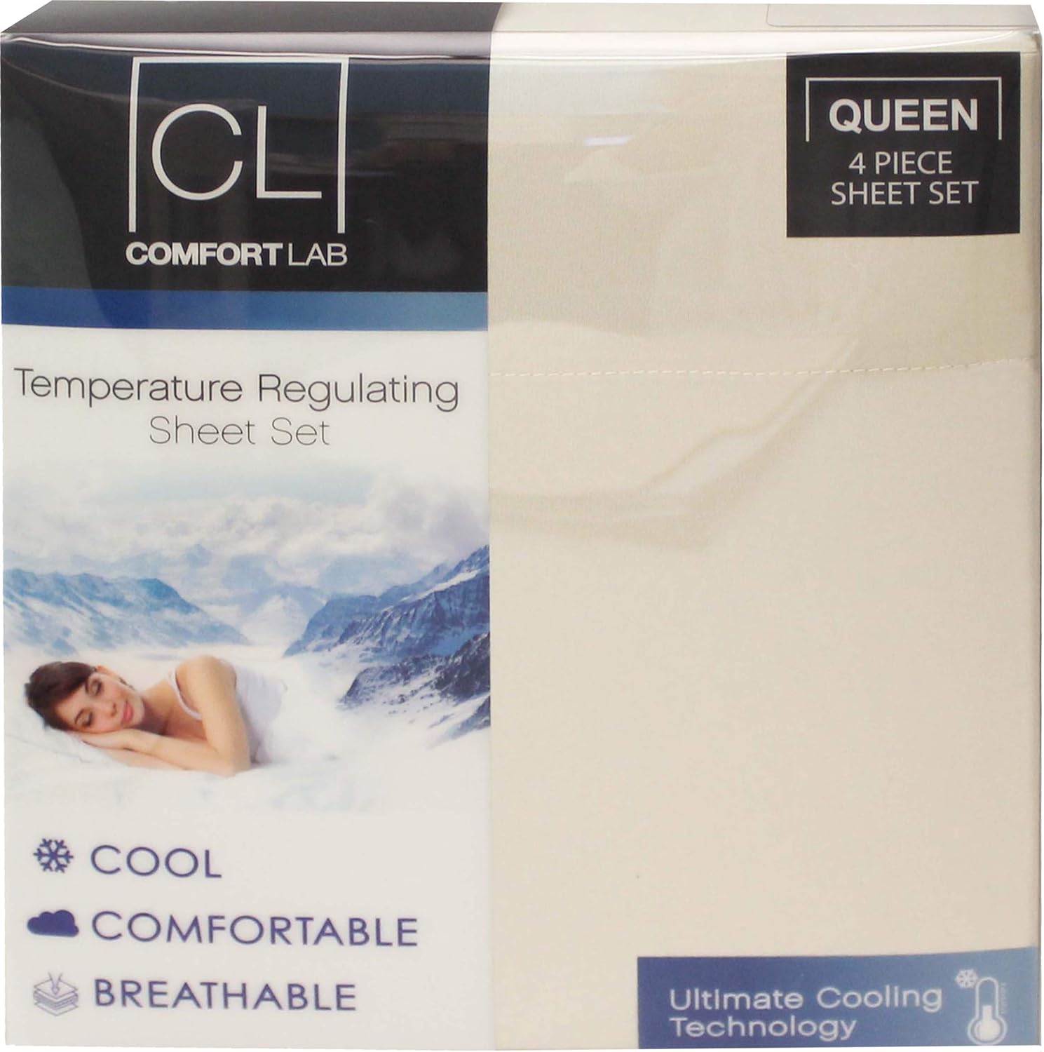 Posh Home Comfort Lab Temperature Regulating Ultimate Cooling Technology Luxurious All Year Round Cool Comfortable Breathable 4 Piece Sheet Set (Twin, Sand)