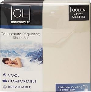 Posh Home Comfort Lab Temperature Regulating Ultimate Cooling Technology Luxurious All Year Round Cool Comfortable Breathable 4 Piece Sheet Set (Twin, Sand)