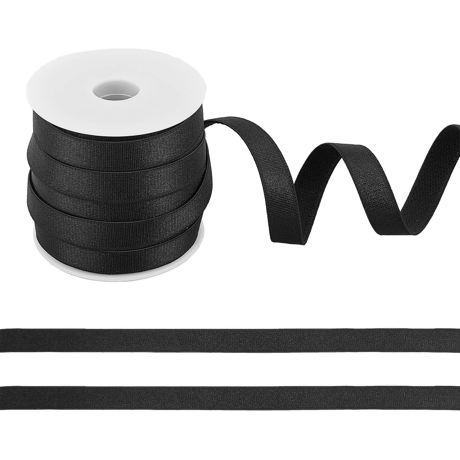 NBEADS 10.94 Yards(10m) Bra Strap, 10mm Flat Bra Strap Polyester Band Cord Ribbon for DIY Shoulder Bra Clothes Waistband Sewing Project, Black