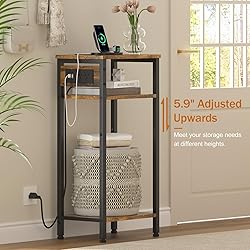 Asgolion Tall End Table with Charging Station, 3