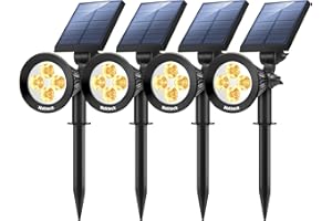 Nekteck 4 Pack Solar Lights,2-in-1 Outdoor Solar Spotlights Powered Adjustable Wall Light Landscape Lighting,Bright and Dark Sensing,Auto On/Off for Yard, Pathway, Walkway, Garden, Driveway