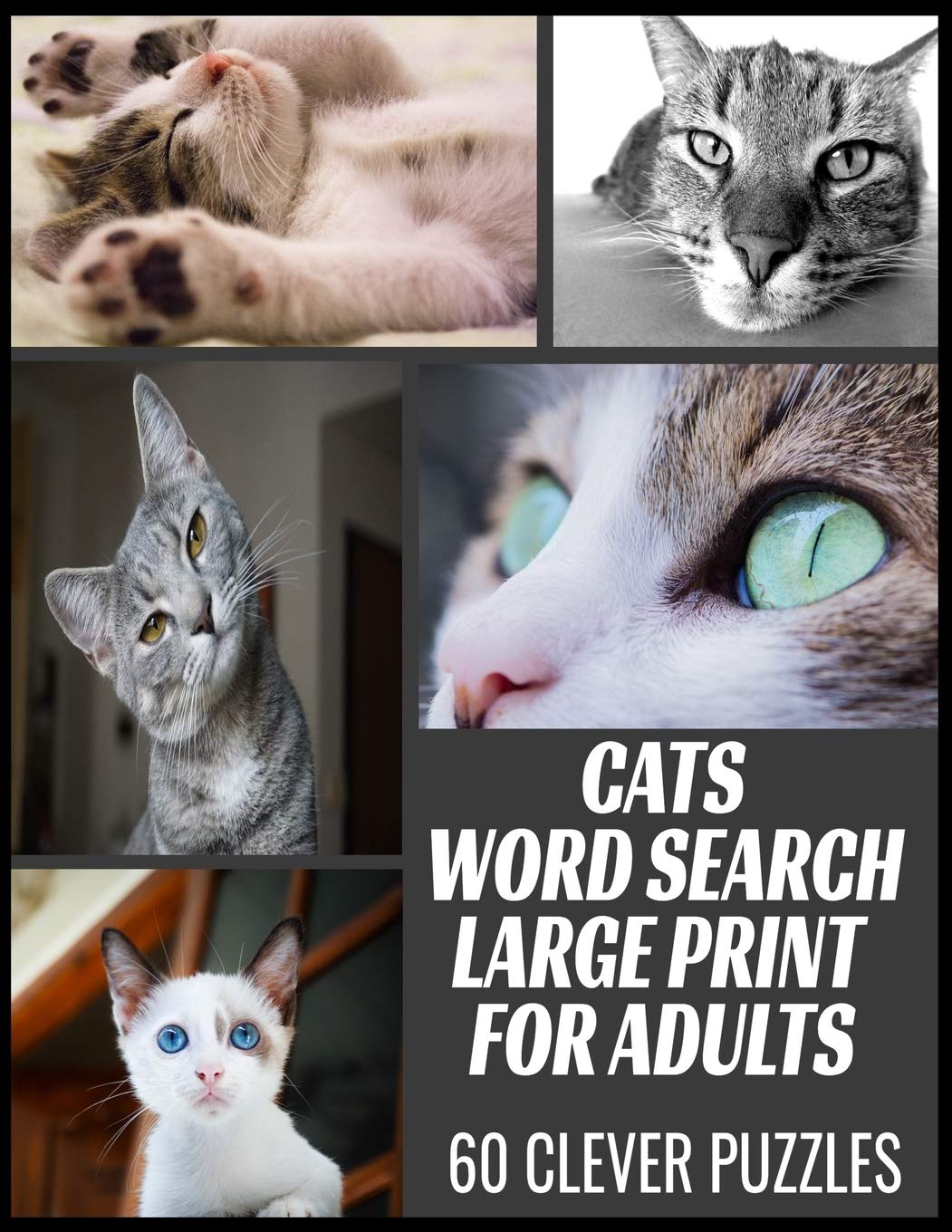 Cats Word Search Large Print For Adults All The Breeds Behaviors And Things We Love About Our Beloved Cats 60 Word Find Puzzles With Cleverly Hunt Book For Lovers Of