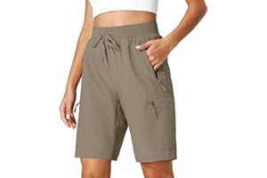 Ksmien Women's Hiking Cargo Shorts Quick Dry Lightweight Summer Shorts with Zipper Pockets for Travel Golf Camping