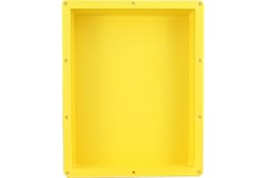 EMODERN FURNITURE eModernDecor Ready For Tile Waterproof Leak Proof 16" x 20" Bathroom Recessed Shower Niche - Single Bathroom Shelf Organizer Storage For Shampoo & Toiletry Storage - Flush Mount Installation Yellow