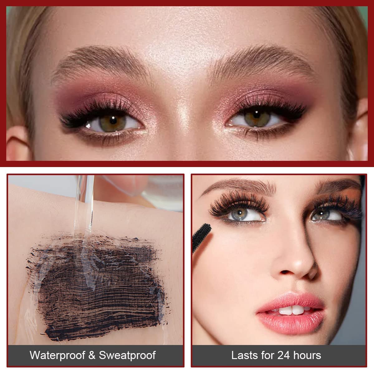 3 PCS 4D Silk Fiber Lash Mascara Waterproof Mascara Eyelash Extension Thicker Voluminous Eyelashes, Smudge-proof, Long-Lasting, Dramatic Extension, Smudge-proof, Hypoallergenic Formula (3 Packs)